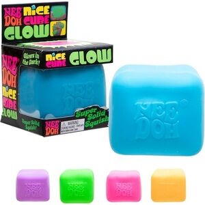 Schylling Glow Nice Cube NeeDoh Squishy Fidget Toy Brand New - blue